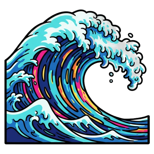 tidal wave Pop Art icon