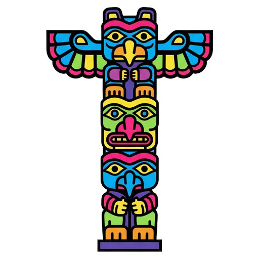 totem pole Pop Art icon