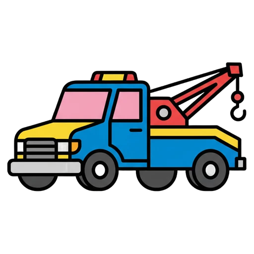 tow truck Pop Art icon - free AI-generated pop art icon for web and app projects