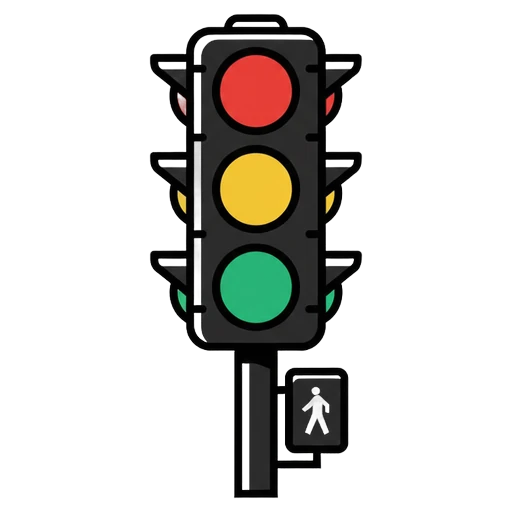 traffic light Pop Art icon