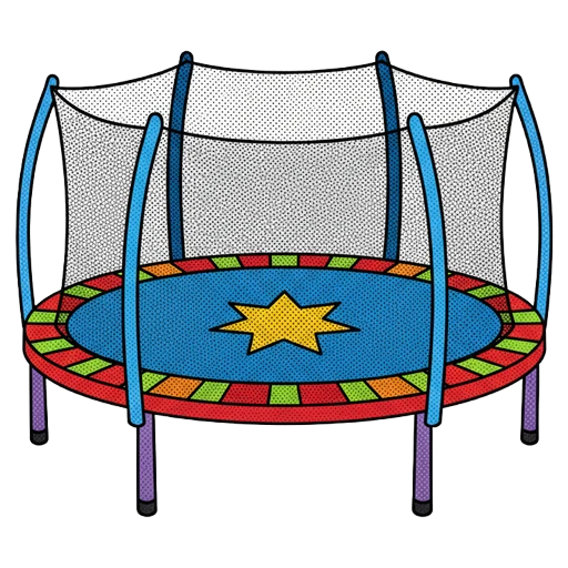 trampoline Pop Art icon - free AI-generated pop art icon for web and app projects