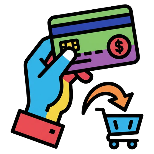 transactional intent Pop Art icon - free AI-generated pop art icon for web and app projects