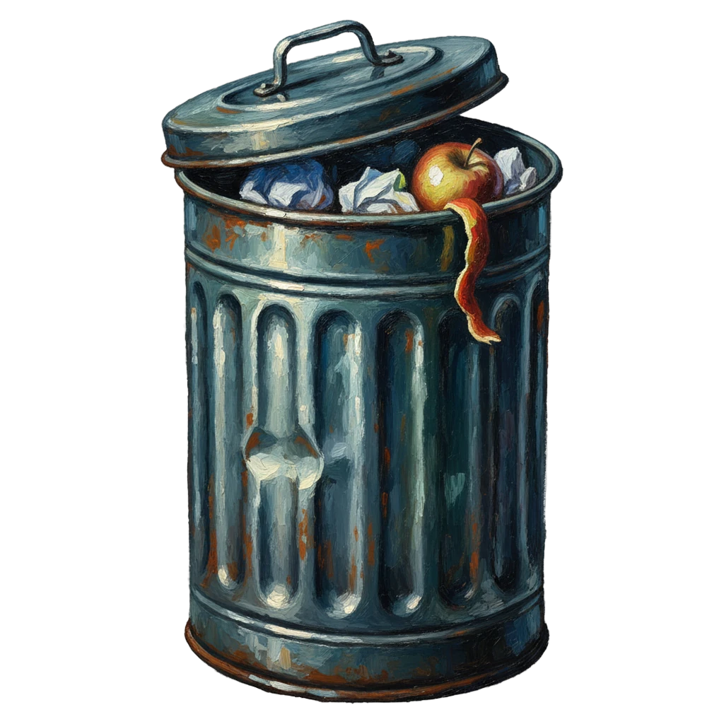 trash can Oil Painting icon