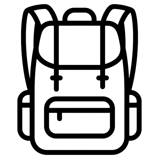 travel backpack Line Art icon