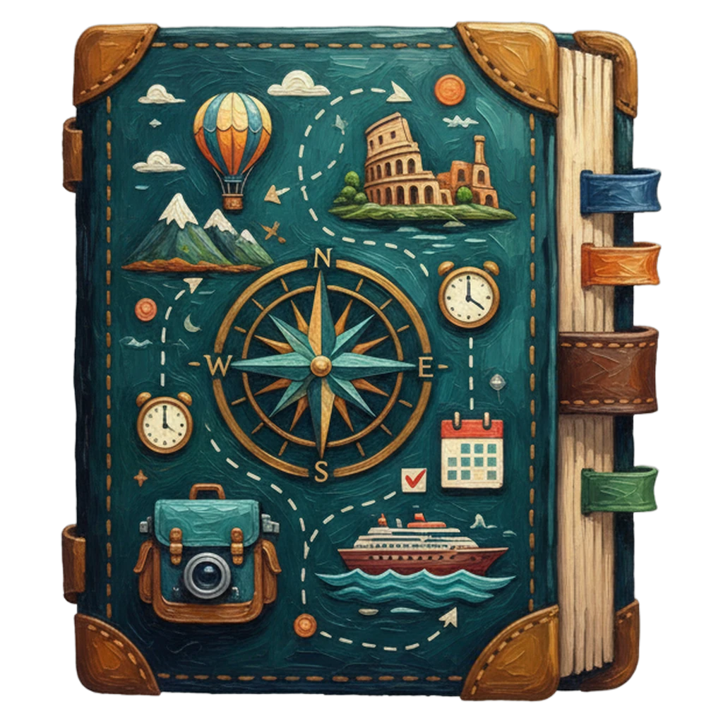 travel itinerary planner Oil Painting icon
