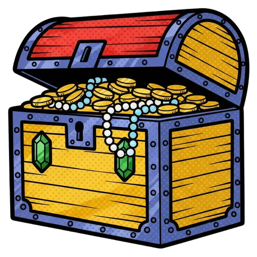 treasure chest Pop Art icon