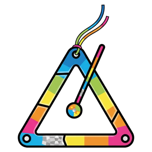 triangle instrument Pop Art icon