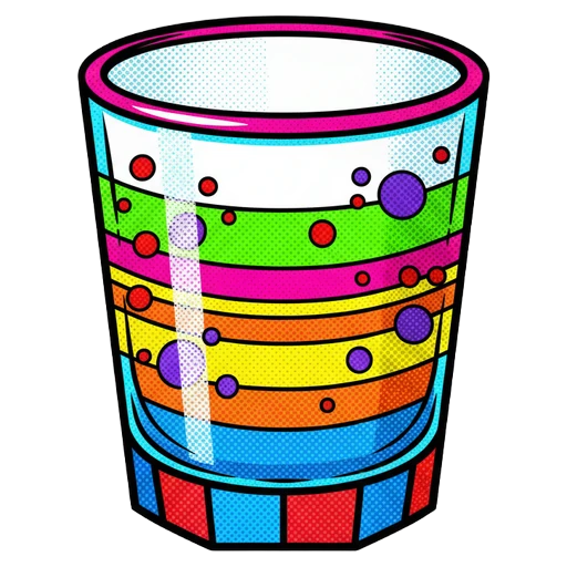 tumbler glass Pop Art icon
