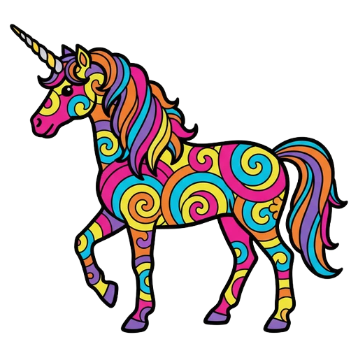 unicorn Pop Art icon - free AI-generated pop art icon for web and app projects
