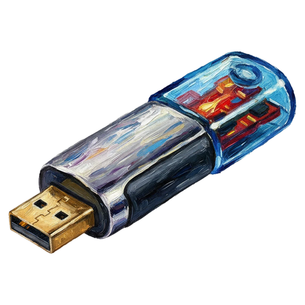 usb flash drive Oil Painting icon