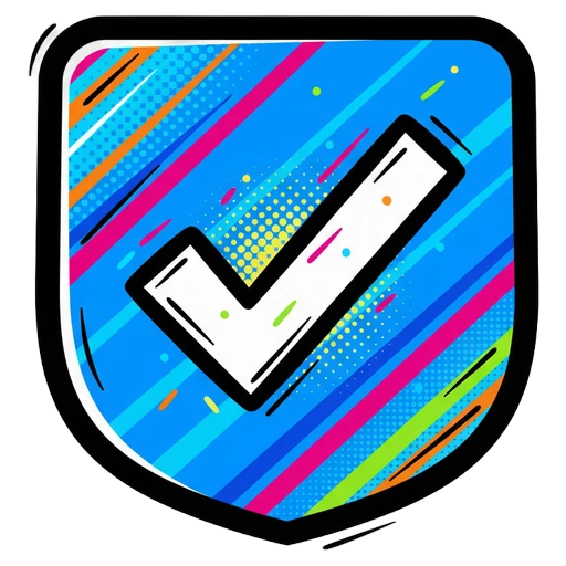 verified account check badge Pop Art icon - free AI-generated pop art icon for web and app projects