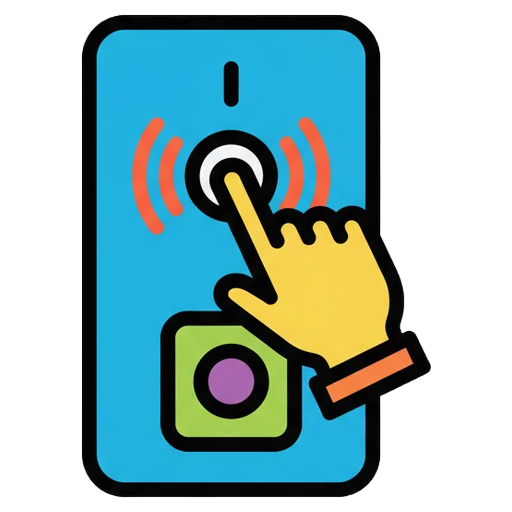 video doorbell press Pop Art icon - free AI-generated pop art icon for web and app projects