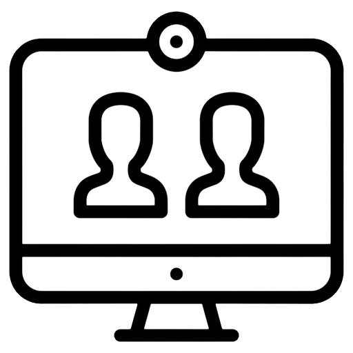 video meeting Line Art icon - free AI-generated line art icon for web and app projects