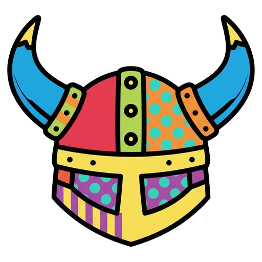 viking helmet Pop Art icon