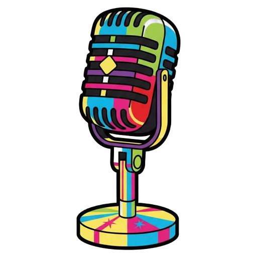 vintage microphone Pop Art icon - free AI-generated pop art icon for web and app projects
