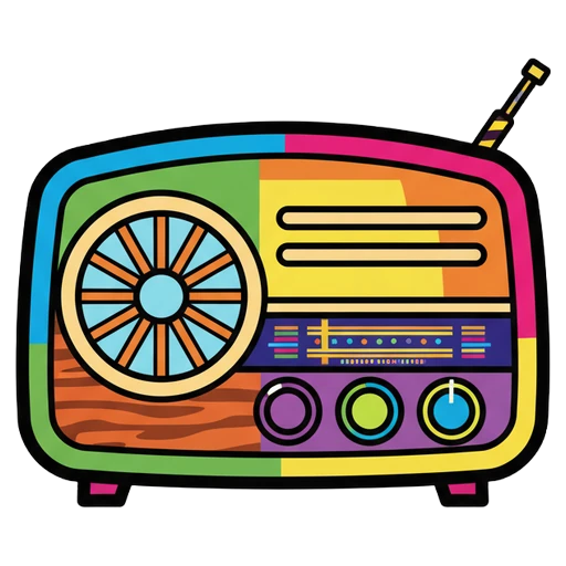 vintage radio Pop Art icon