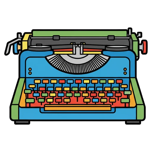 vintage typewriter machine Pop Art icon