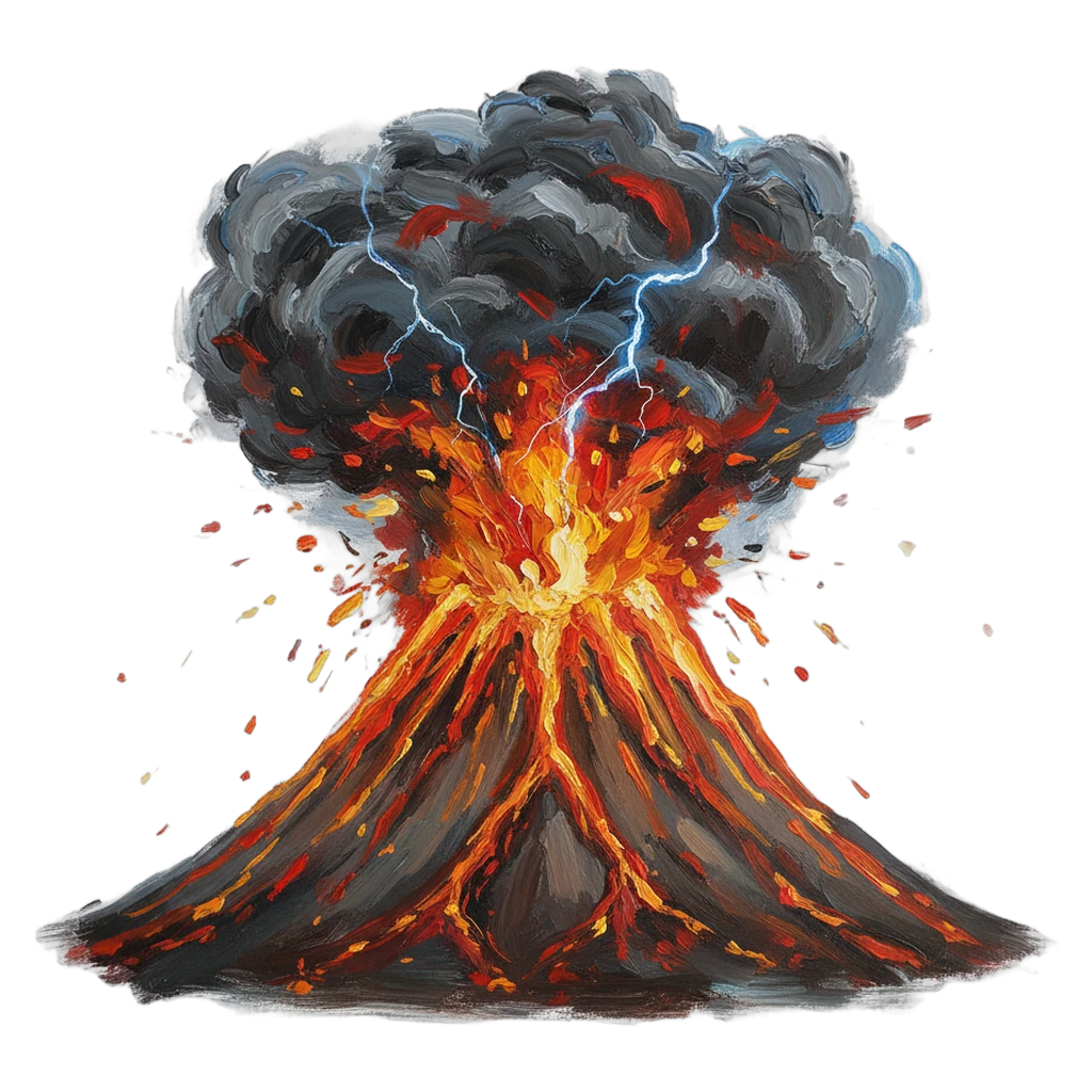 volcano eruption Oil Painting icon - free AI-generated oil painting icon for web and app projects