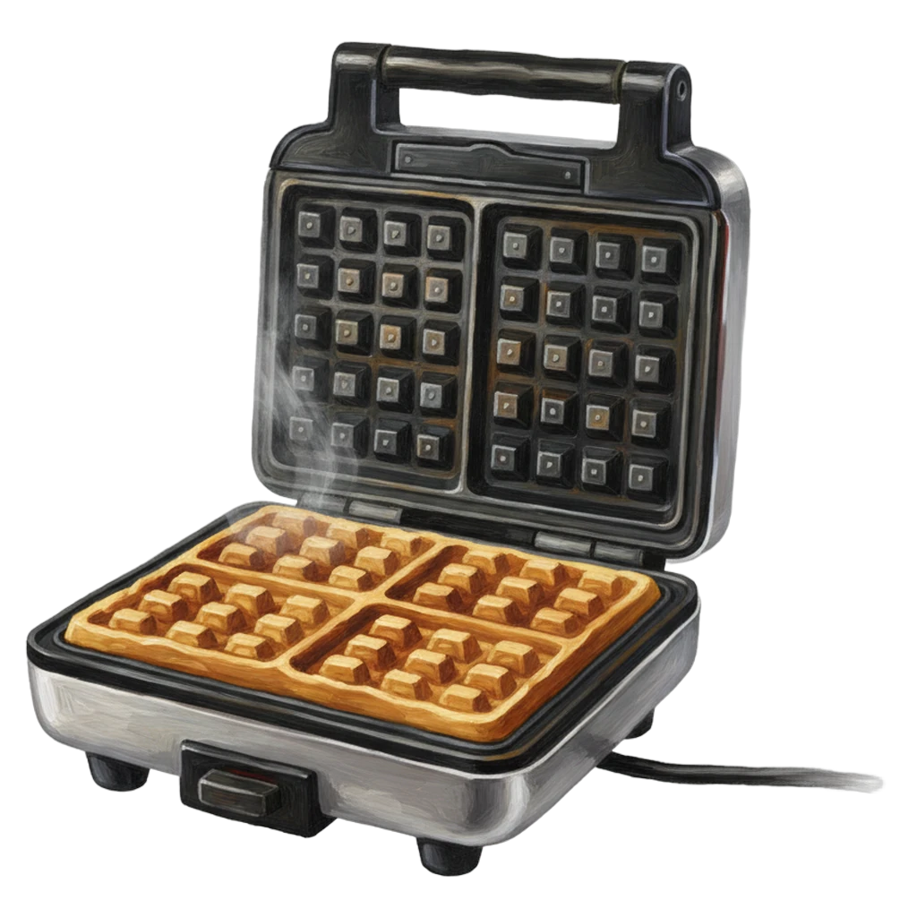waffle maker Oil Painting icon - free AI-generated oil painting icon for web and app projects