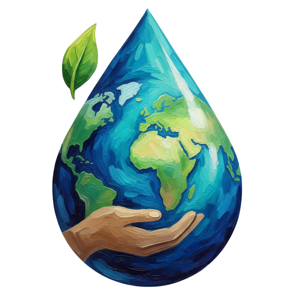water conservation drop Oil Painting icon