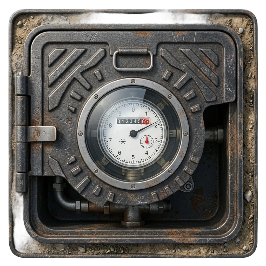 water meter box Photorealistic icon
