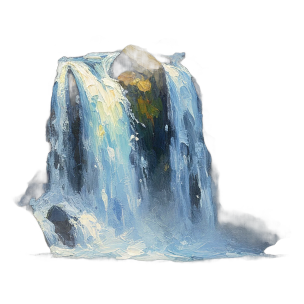 waterfall river stream Oil Painting icon