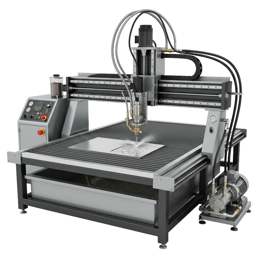 waterjet cutter Photorealistic icon