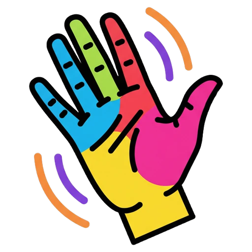 waving hand Pop Art icon