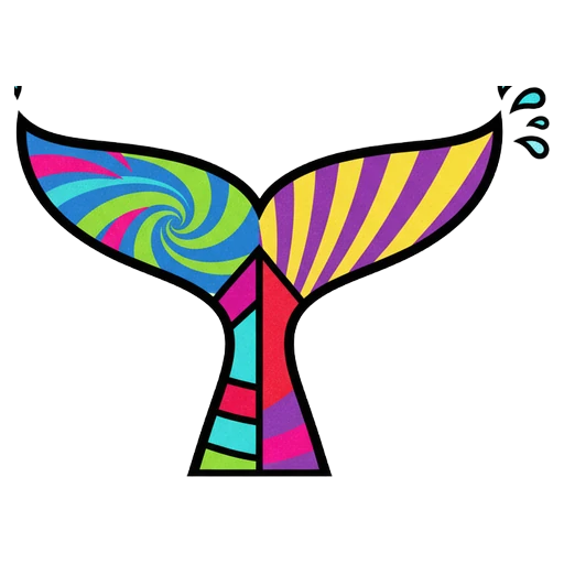 whale tail Pop Art icon