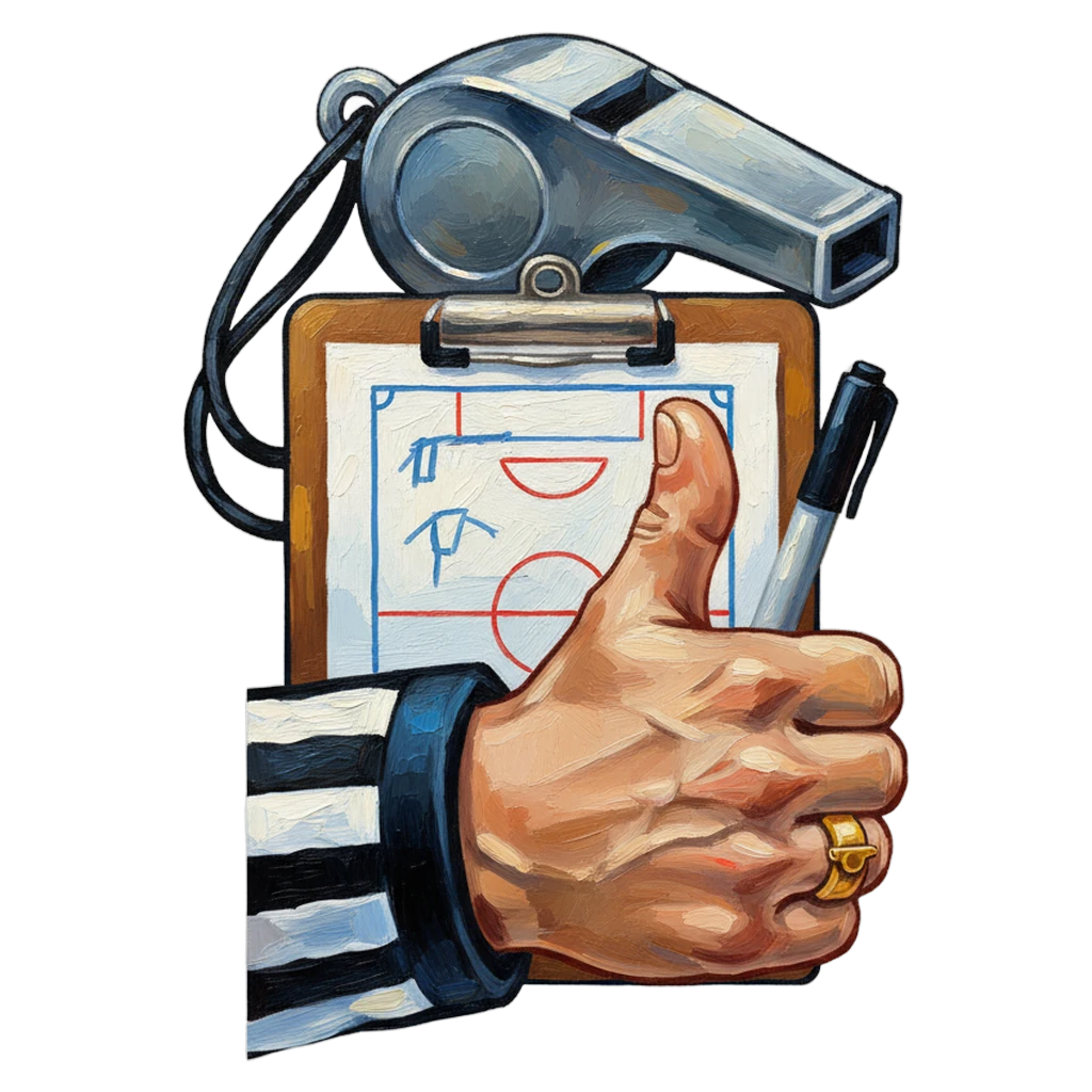 whistle referee coach Oil Painting icon