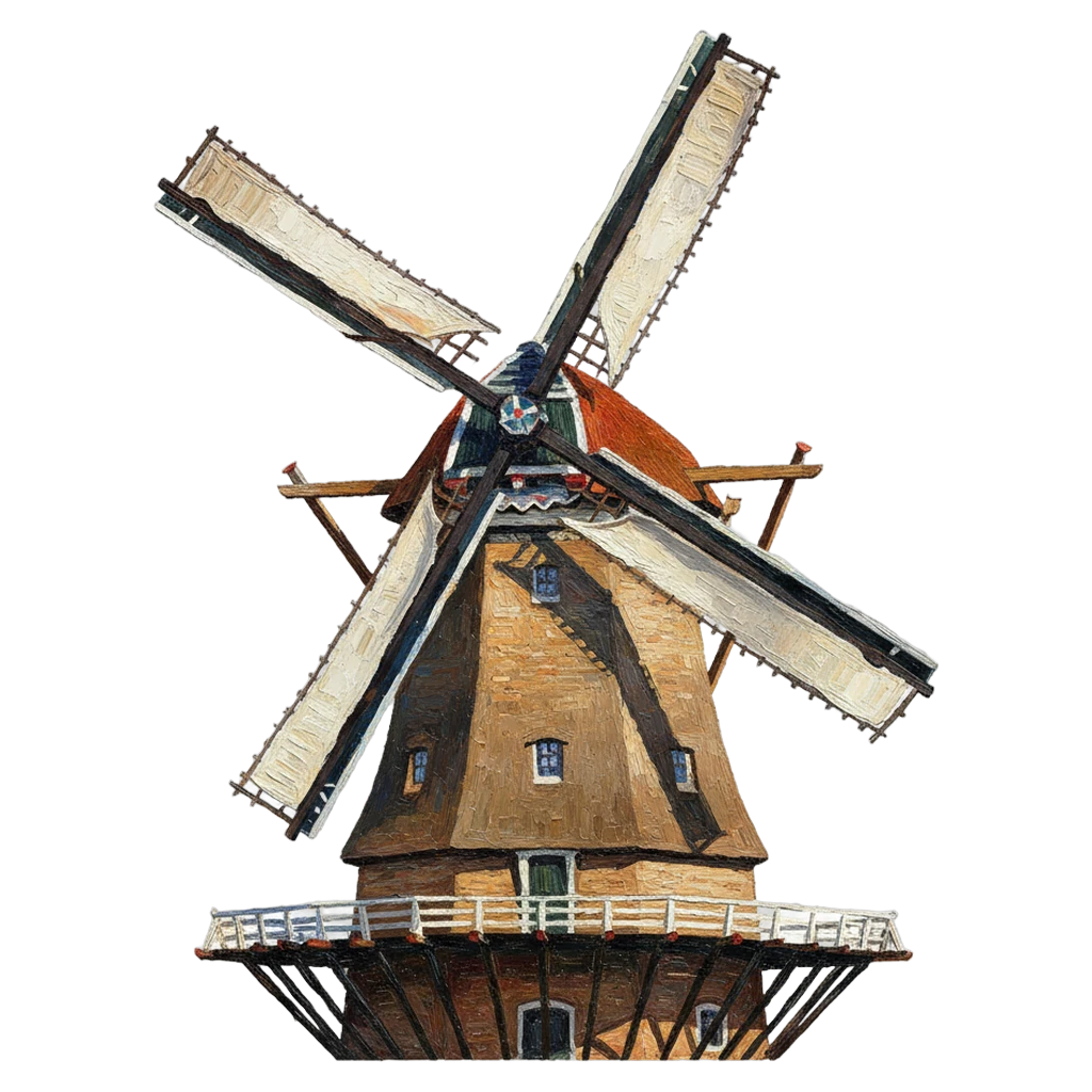windmill Oil Painting icon