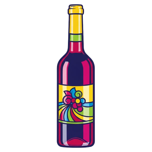 wine bottle Pop Art icon
