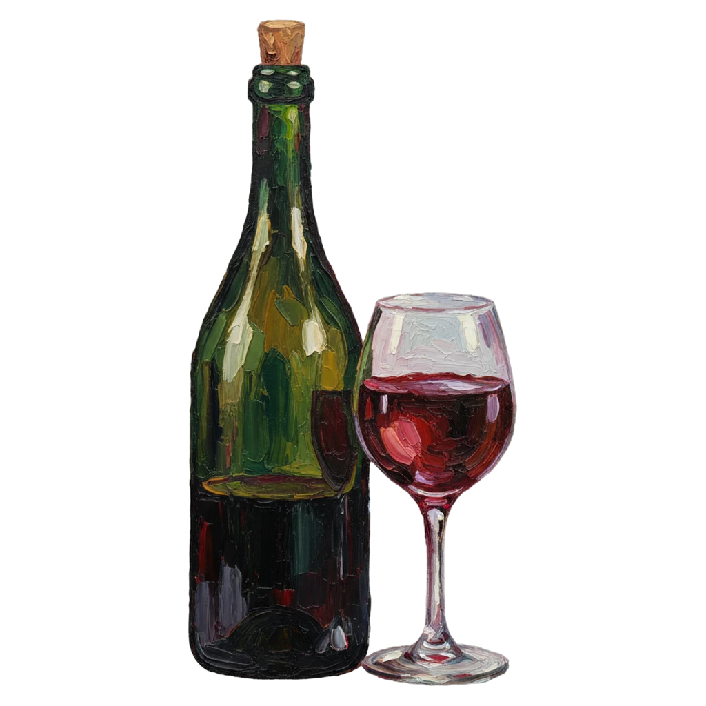 wine glass bottle Oil Painting icon - free AI-generated oil painting icon for web and app projects