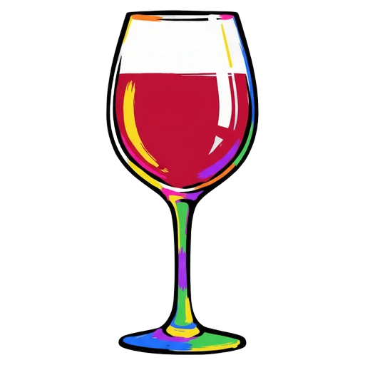 wine glass Pop Art icon
