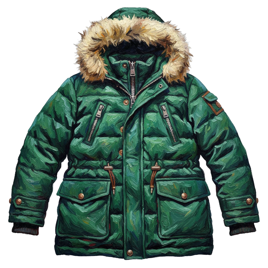 winter coat Oil Painting icon