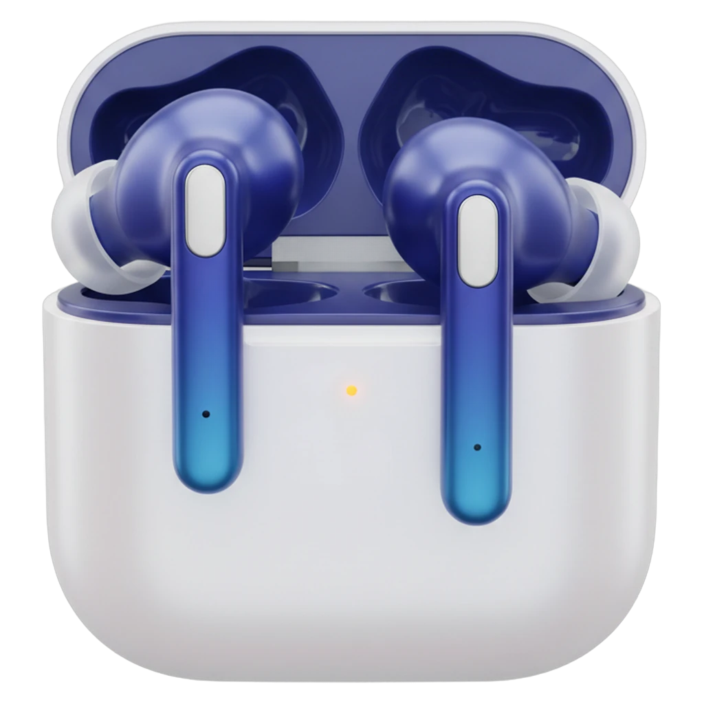 wireless earbuds Photorealistic icon