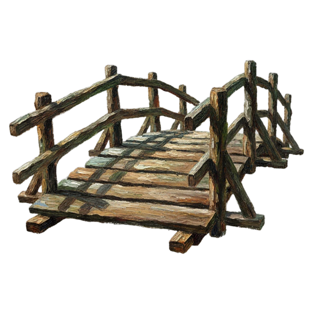 wooden bridge Oil Painting icon