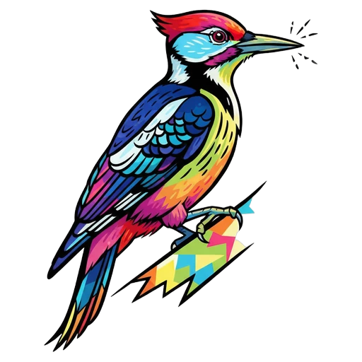 woodpecker Pop Art icon