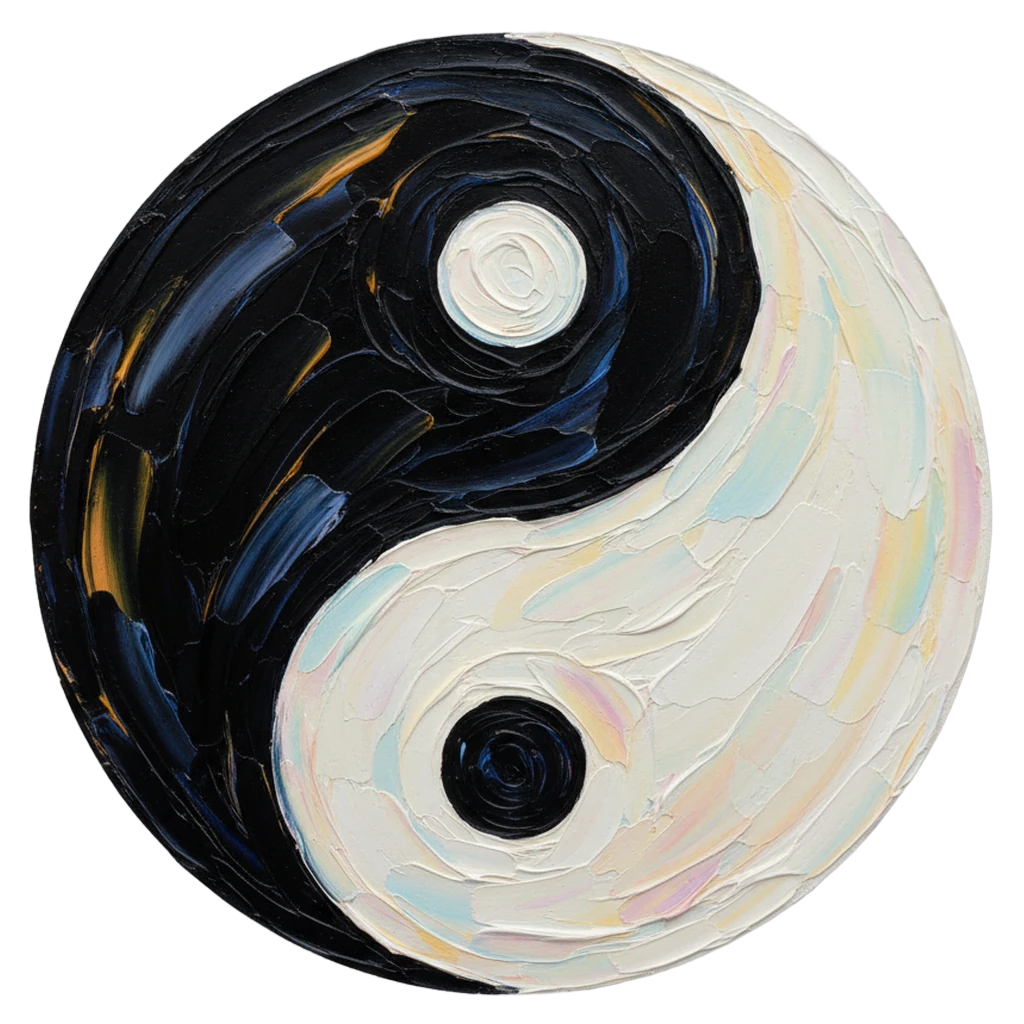 yin yang Oil Painting icon