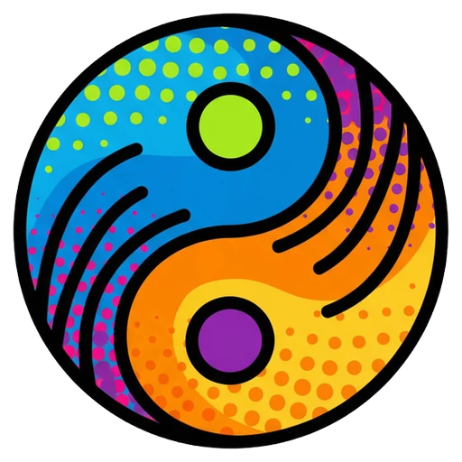 yin yang Pop Art icon