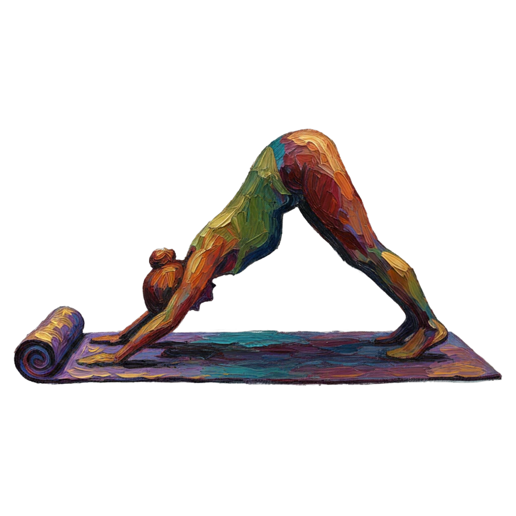 yoga mat pose Oil Painting icon