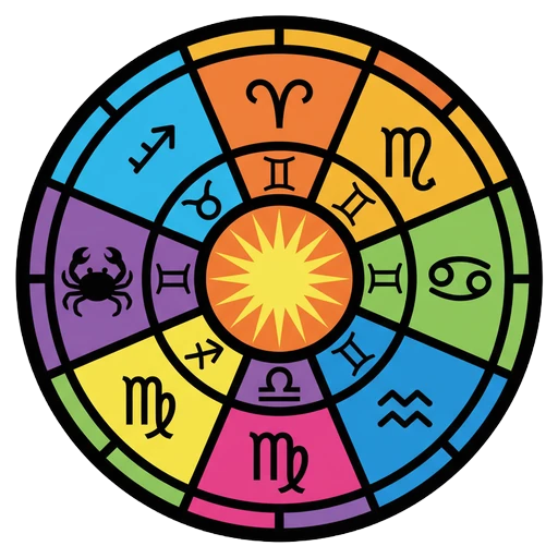 zodiac wheel Pop Art icon